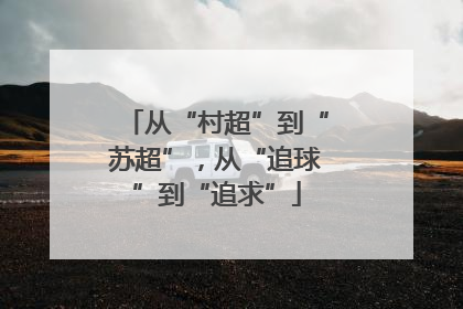 从“村超”到“苏超”，从“追球”到“追求”